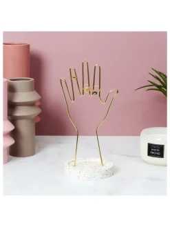 Schmuckhalter "Terrazzo" in Gold/ Beige - (H)28 x Ø 16 cm