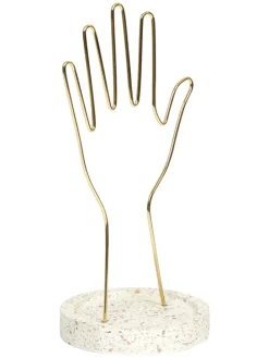 Schmuckhalter "Terrazzo" in Gold/ Beige - (H)28 x Ø 16 cm