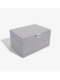 Schmuckkasten in Grau - (B)25 x (H)18 x (T)3,7 cm