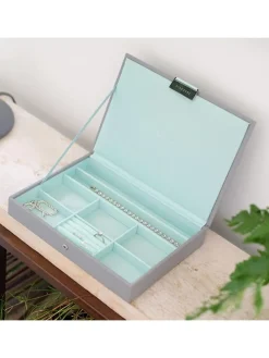 Schmuckkasten in Grau - (B)25 x (H)18 x (T)4,2 cm