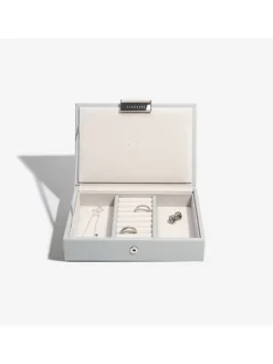 Schmuckkasten in Grau - (B)18 x (H)12,5 x (T)4,5 cm