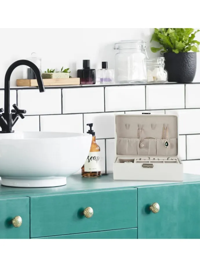 Schmuckkasten in Weiß - (B)23 x (H)9,5 x (T)17,5 cm