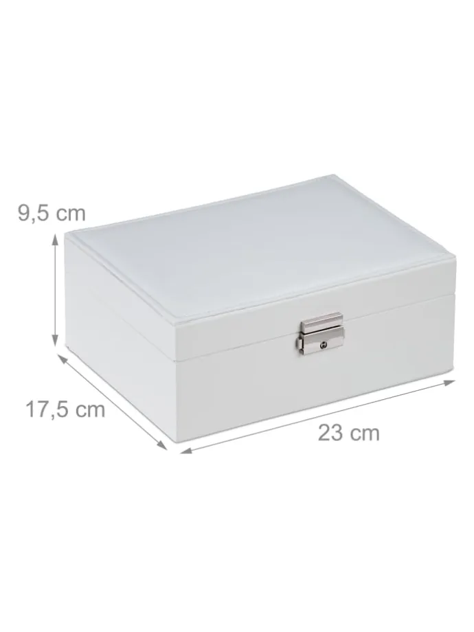 Schmuckkasten in Weiß - (B)23 x (H)9,5 x (T)17,5 cm