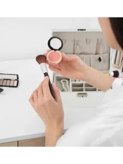 Schmuckkasten in Weiß - (B)23 x (H)9,5 x (T)17,5 cm