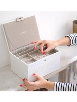 Schmuckkasten in Weiß - (B)25 x (H)18 x (T)13,7 cm