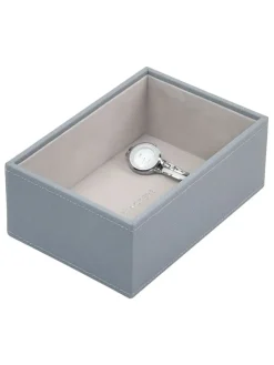 Schmuckkiste in Blaugrau - (B)18 x (H)12,5 x (T)7,2 cm