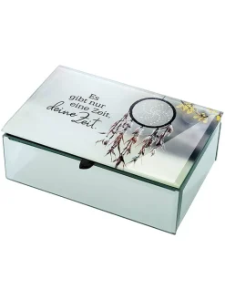 Schmuckkästchen "Es gibt nur eine Zeit, deine Zeit" in Silber - (L)10 cm