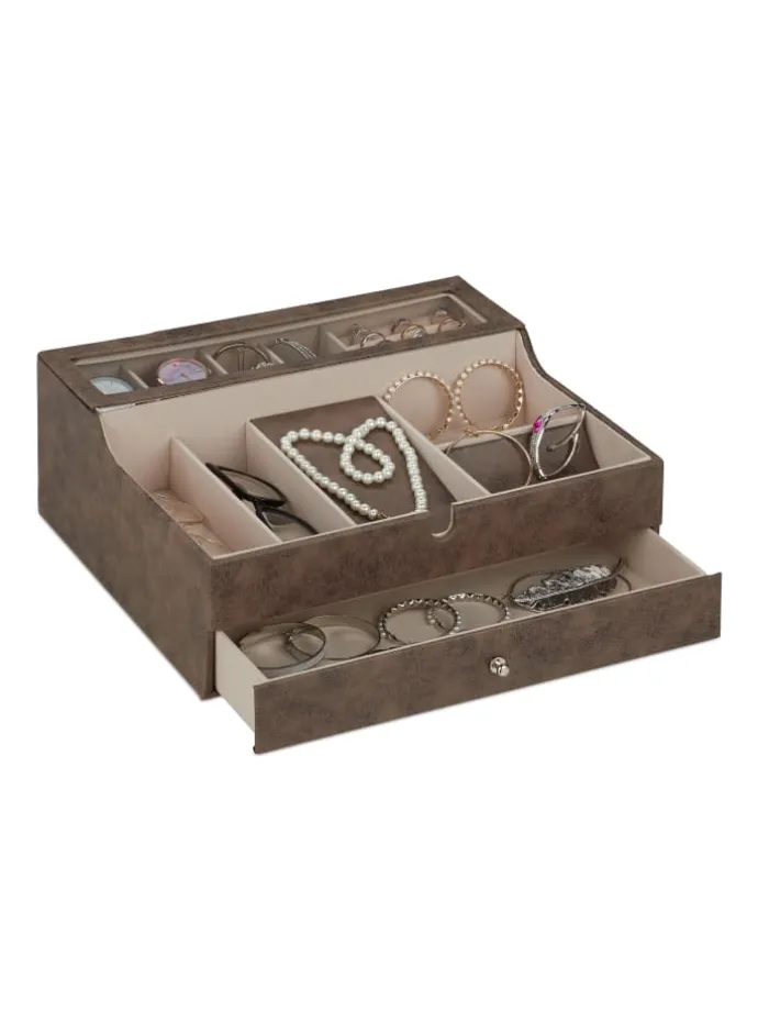 Schmuckkästchen in Braun - (B)34 x (H)13 x (T)31 cm