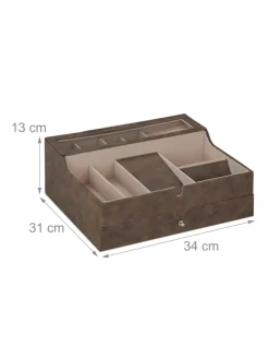 Schmuckkästchen in Braun - (B)34 x (H)13 x (T)31 cm