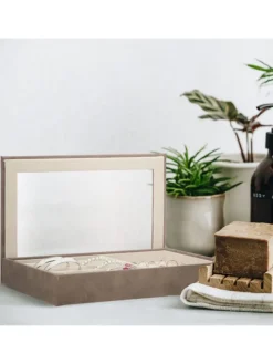 Schmuckkästchen in Braun - (B)30 x (H)5 x (T)21 cm