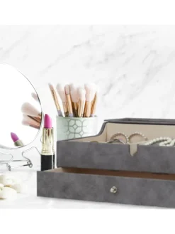 Schmuckkästchen in Grau - (B)34 x (H)13 x (T)31 cm