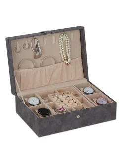 Schmuckkästchen in Grau - (B)29 x (H)10 x (T)20 cm