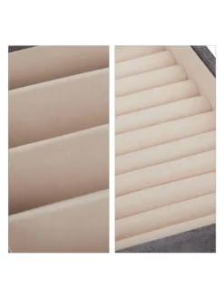 Schmuckkästchen in Grau - (B)30 x (H)5 x (T)21 cm