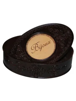 Schmuckkästchen in Schwarz/ Hellbraun - (B)12,5 x (H)3,6 cm