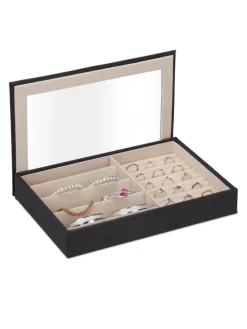 Schmuckkästchen in Schwarz - (B)30 x (H)5 x (T)21 cm