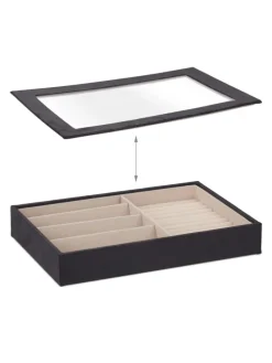 Schmuckkästchen in Schwarz - (B)30 x (H)5 x (T)21 cm