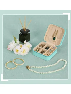 Schmuckkästchen in Türkis - (B)10 x (H)5 x (T)10 cm