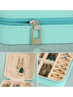 Schmuckkästchen in Türkis - (B)10 x (H)5 x (T)10 cm
