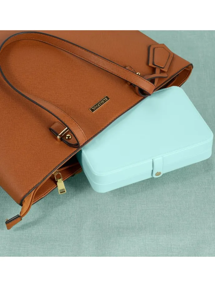 Schmuckkästchen in Türkis - (B)21 x (H)4,5 x (T)14,5 cm