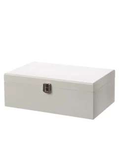 Schmuckkästchen mit Spiegel herausnehmbares Fach Schmuckschatulle in weiß