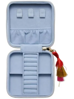 Schmuckkästchen "Treasure Me" in Hellblau - (L)12,5 x (B)12,5 cm