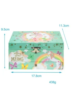 Schmuckschatulle mit Spieluhr Musikschmuckdose Schmuckkästchen in Einhorn