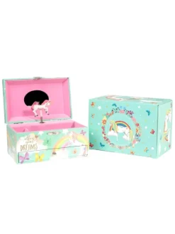 Schmuckschatulle mit Spieluhr Musikschmuckdose Schmuckkästchen in Einhorn