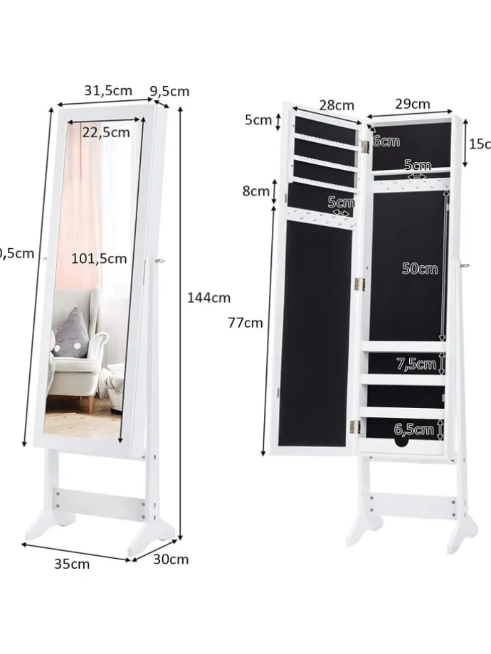Schmuckschrank in Weiß
