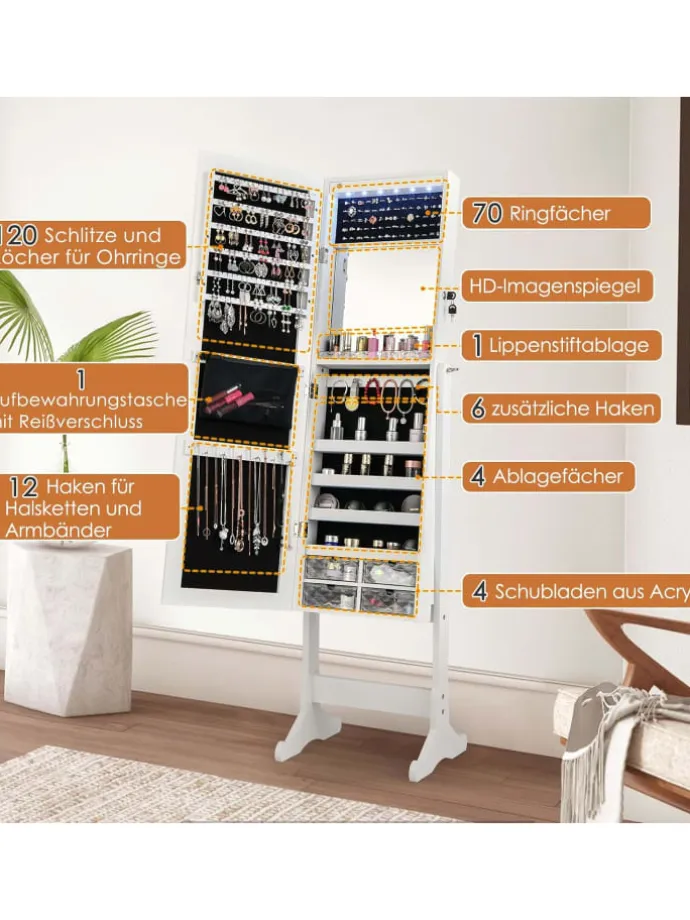 Schmuckschrank in Weiß