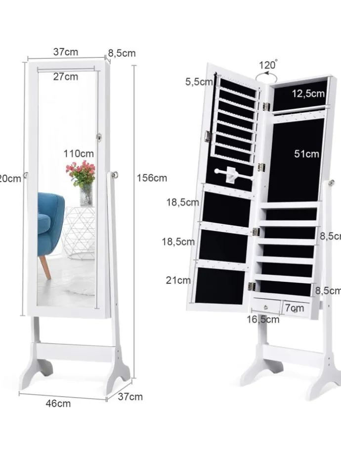 Schmuckschrank in Weiß