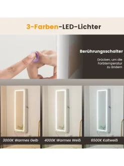 Schmuckschrank LED abschließbar in Weiß