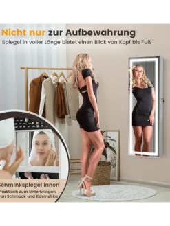 Schmuckschrank LED abschließbar in Weiß