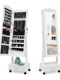 Schmuckschrank LED in Weiß