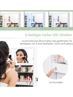 Schmuckschrank LED in Weiß