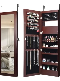 Schmuckschrank mit LED 120cm in Braun