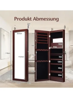 Schmuckschrank mit LED 120cm in Braun
