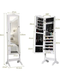 Schmuckschrank mit LED in Weiß