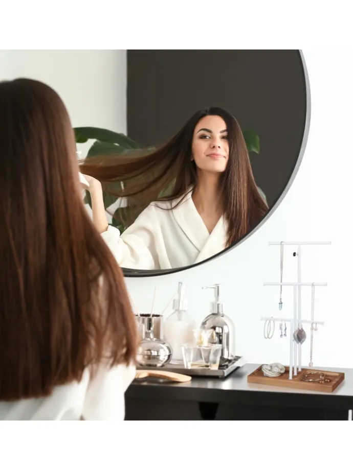 Schmuckständer "Höhenverstellbar" in Weiß - (B)28 x (H)42-61,5 x (T)10,5 cm