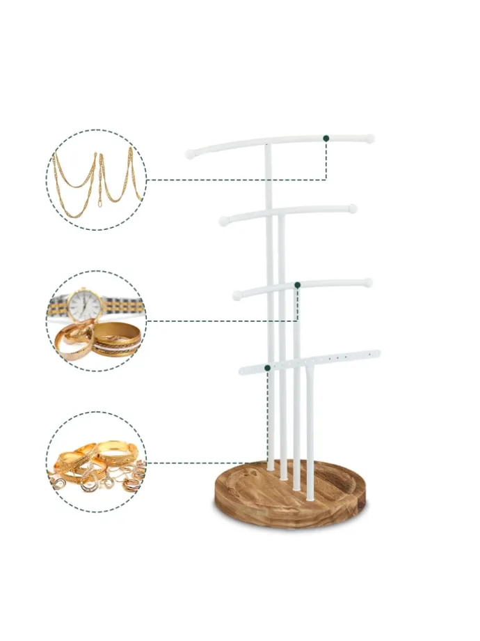 Schmuckständer in Weiß/ Braun - (B)24 x (H)43 x (T)18 cm