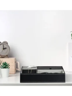 Schmucktablett in Weiß - (B)25,5 x (H)5 x (T)18,5 cm