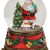 Schneekugel ''Santa Claus'' in Rot/ Grün - (H)15 x Ø 11 cm
