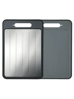 Schneide- & Auftaubrett in Grau/ Silber - (L)36,5 x (B)25 cm