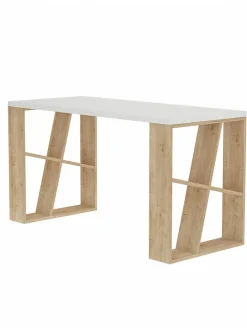 Schreibtisch "Honey" in Hellbraun/ Weiß - (B)140 x (H)75 x (T)60 cm