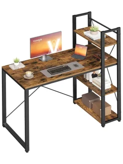 Schreibtisch in Braun/ Schwarz - (B)97 x (H)120 x (T)56 cm