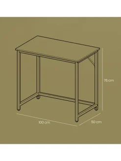 Schreibtisch in Braun/ Schwarz - (B)100 x (H)76 x (T)50 cm