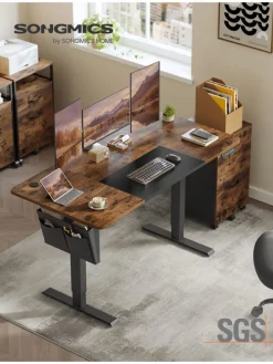 Schreibtisch in Braun/ Schwarz - (B)140 x (H)120 x (T)60 cm