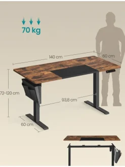 Schreibtisch in Braun/ Schwarz - (B)140 x (H)120 x (T)60 cm