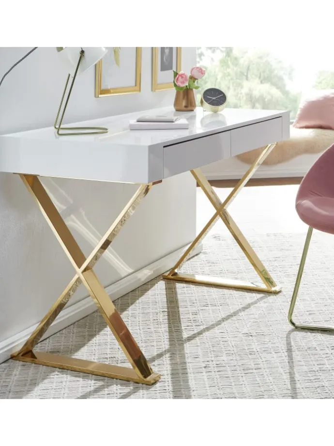 Schreibtisch in Weiß / MDF / 118x57x76