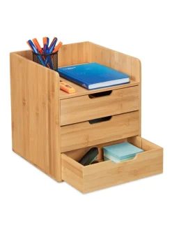 Schreibtisch Organizer in Natur - (B)30 x (H)33 x (T)31 cm