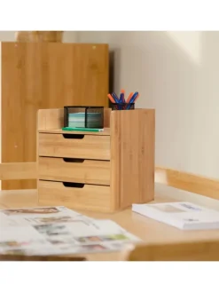 Schreibtisch Organizer in Natur - (B)30 x (H)33 x (T)31 cm